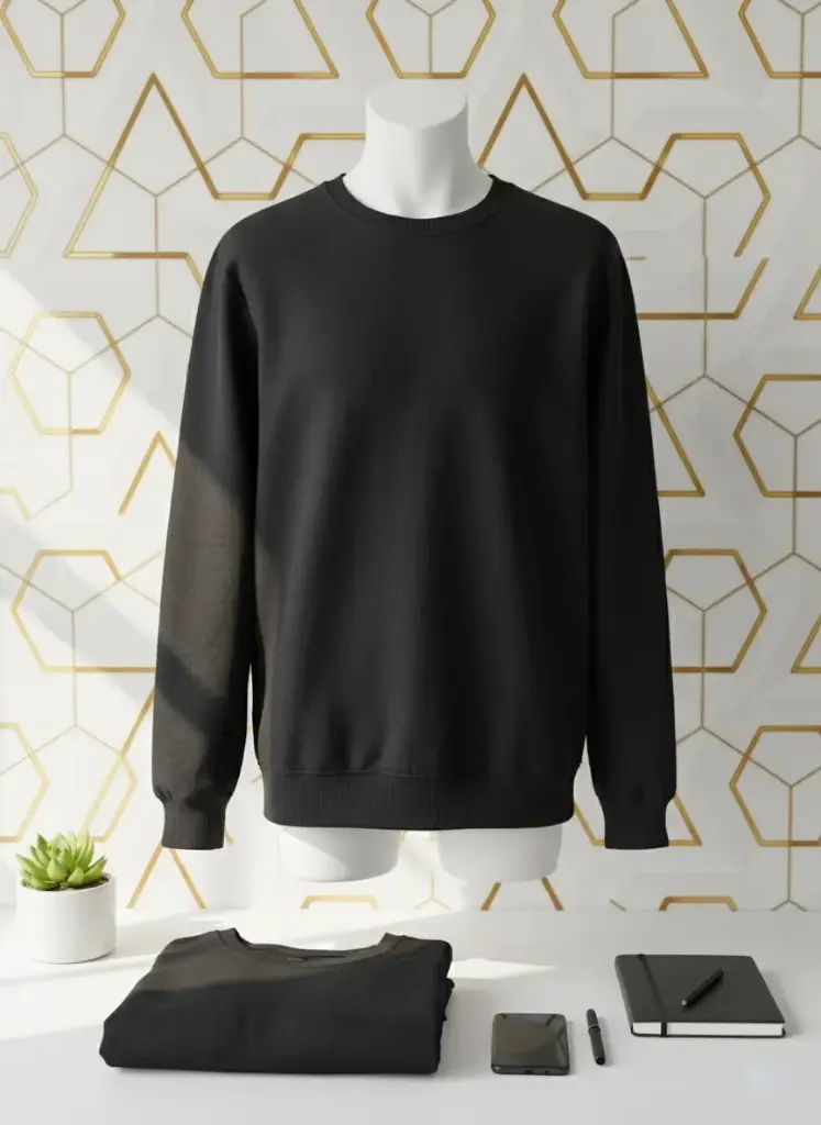 The Essential Black Crewneck Sweatshirt (Small)