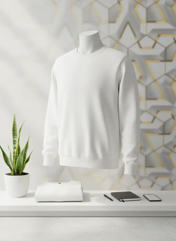 The Crisp White Crewneck Sweatshirt (Small)