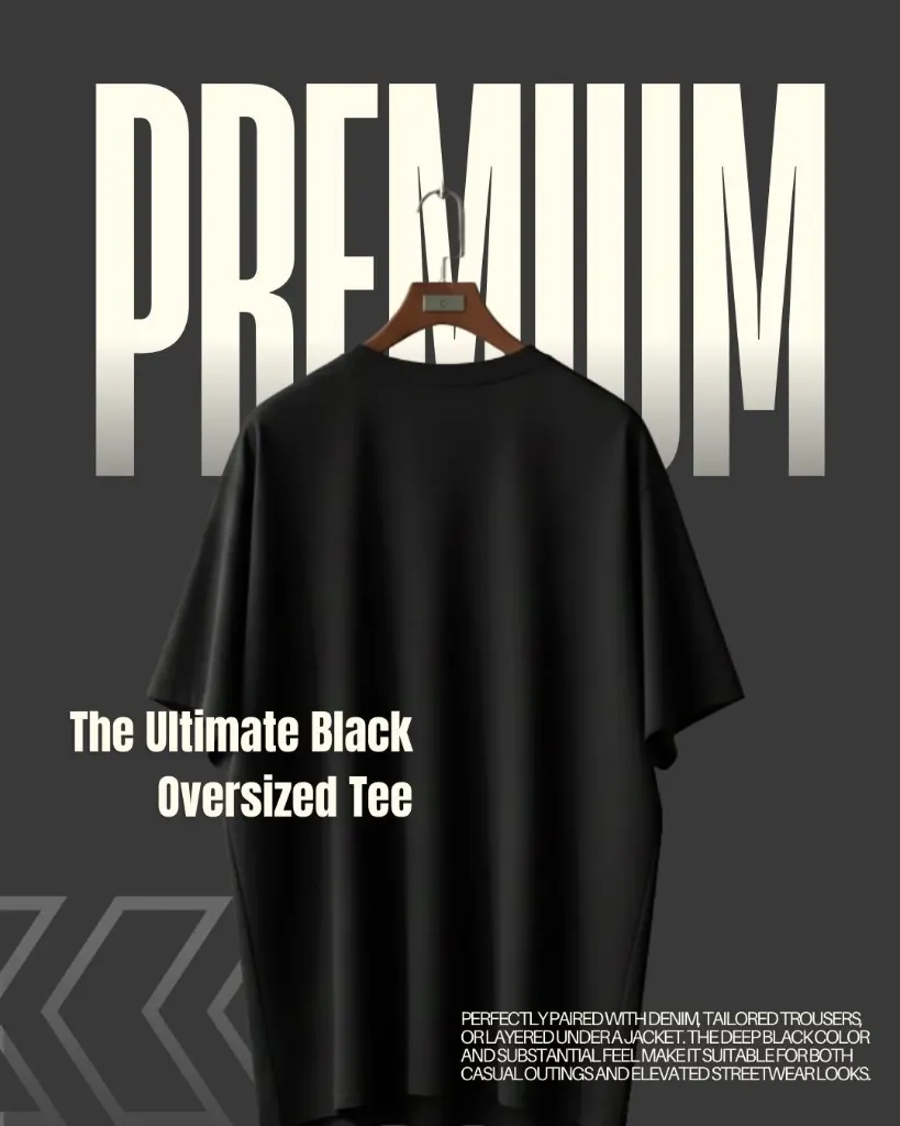 Premium Black Tee (S ( 42 ))