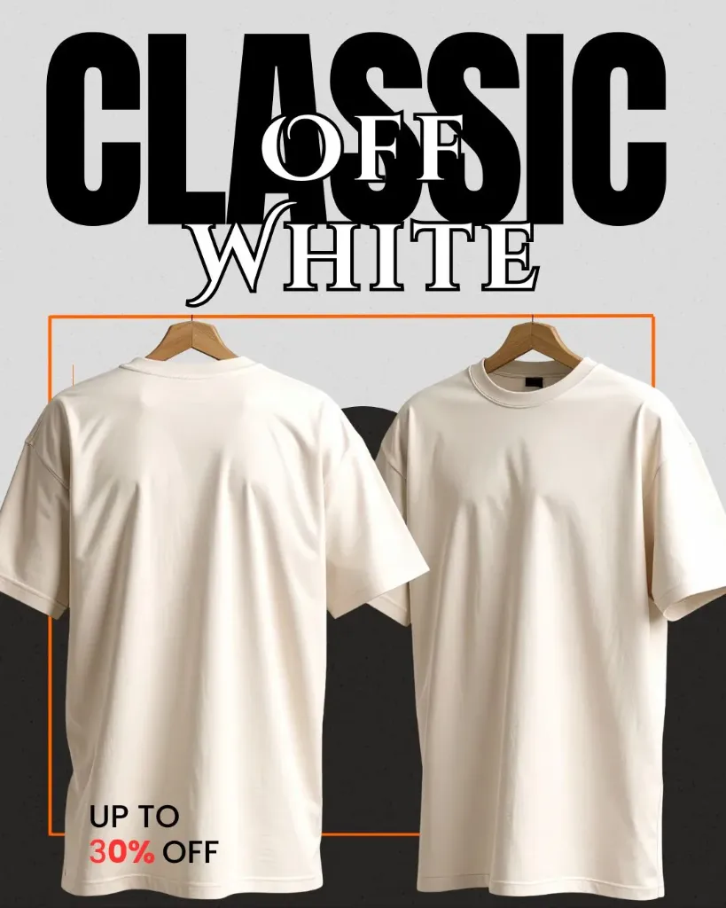 Classic Off White Tee  (S ( 42 ))
